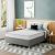 cama box com colchão viúva howie espuma d33 (17x128x188) branco e cinza – Branco