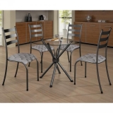 Conjunto Mesa 287/591 4 cadeiras Prata – MADMELOS