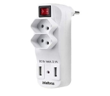 Carregador De 2 Tomadas E 2 Usb Intelbras Eac 1002 Intelbras Eac Bivoltv Branco