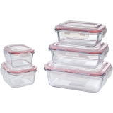 Conjunto de Potes de Vidro 5 Peças 370ml / 520ml / 640ml / 800ml / 1040ml – Casual Home