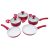 Conjunto de Panelas Cerâmica 5 Peças Casa do Chef Predileta com Tampa de Vidro Vermelho