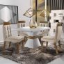 Conjunto Sala de Jantar 4 Cadeiras Cronos Siena Móveis Branco/Animale Bege