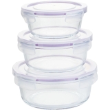 Conjunto De Potes De Vidro Redondo 3 Peças Refratário Hermético 320ml / 500ml / 800ml – La Cuisine