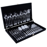 Faqueiro 42 Peças Em Inox Com Estojo Em Madeira