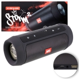 Caixa de Som Portátil Bluetooth Wireless USB Micro SD Auxiliar P2 Rádio FM 15W Storm 2 Preto Shutt
