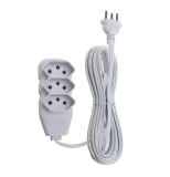 Extensao 3 Tomadas Slim Tripolar Branco 5,0M