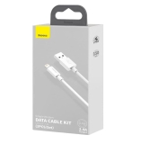 Kit com 2 cabos lightning Baseus, compatível com iPhone, branco