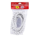 Force Line 0101200027, Organizador de Fios e Cabos, Branco, 3m