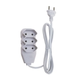 Extensao 3 Tomadas Slim Bipolar Force Line Branco 1,0M