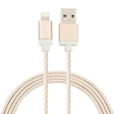 Cabo USB Lightning Nylon para iPhone, 1.50M, Geonav, LIGH09G, Dourado