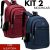 Kit 2 Mochilas Bolsa Viagem Resistente Impermeável Coreana Masculina Feminina Escola – Cor Aleatória – New Bag