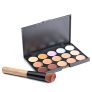 Kit de Maquiagem Com Camuflagem Fosca De Escova 15 Cores