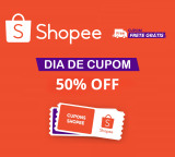 Cupom com 50% OFF limitado a R$ 50 na Shopee em produtos selecionados