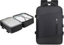 Mochila Mala Unissex Com Bolso Expansível Espaço Para Notebook Cabo USB Trabalho Viagem Bordo
