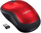 Mouse sem fio Logitech M185 com Design Ambidestro Compacto, Conexão USB e Pilha Inclusa – Vermelho