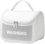 Necessaire Feminina Transparente Viagem Bolsa Ideal para Cosméticos Maquiagem Higiene Pessoal Fechamento com Zíper Fácil Acesso Design Moderno Funcional Impermeável (Branco)
