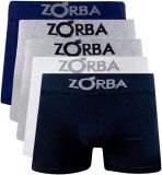 Kit 5 Cuecas Boxer Algodão Sem Costura Preto Zorba