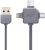 CABO 3EM1 PARA RECARGA E SINCRONIZAÇÃO – APPLE LIGHTNING + USB TIPO-C + MICRO USB – 1, 5M – PW31C – ELG, Elg, PW31C, Cinza
