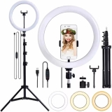Inland Sounds Ring Light 10 Pol 26cm Tripé 2,1 metros Profissional Anel de Led três tonalidades de luz