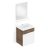 Gabinete com 1 Porta Branca Cuba de Apoio, Celite, Like B60001M210, Wengue/Branco, Pequeno