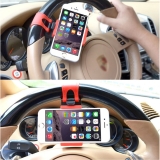 Suporte Veicular Para Celular Com Clipe Para Volante Automotivo Universal Vermelho Produto a Pronta Entrega