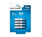 Pilhas Recarregáveis Aaa Multilaser 1000Mah Com 4 Unidades – CB050
