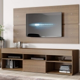 Rack e Painel Madesa Caleb para Tv 55 Pol 1 Gaveta Rustic