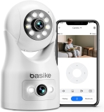 Basike Câmera de Segurança, Wi-Fi 360º, 1080p Full HD, Visão Panorâmica e Detecção Humana-4MP, Monitoramento Inteligente, Áudio Bidirecional, Ideal para Residências e Empresas