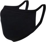 Máscara de Tecido Ninja Preta 2 Camadas com Clip Nasal, R.Two, 5 unidades