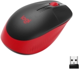 Mouse sem fio Logitech M190 com Design Ambidestro de Tamanho Padrão, Conexão USB e Pilha Inclusa – Vermelho