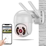 Câmera de Segurança IP Sem Fio Externa HD Visão Noturna Infravermelha Visão PTZ de 360 Graus IP66 à Prova d’água
