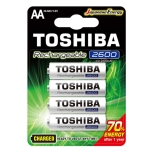 Pilha Recarregável AA 1,2V 2600mAh TNH6GAE TOSHIBA (Cartela com 4 unid.)