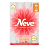 Neve Papel Higiênico Toque de Seda, 32 Rolos Folha Dupla
