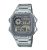 Casio Série AE1200WH | Relógio digital masculino | 100 m WR | Multi Alarmes | Cronômetro de 100 SEC | Temporizador de contagem regressiva | Mapa do mundo | Luz LED | Visor analógico LC | Bateria de 10