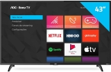 Smart TV LED 43″ Full HD AOC ROKU TV FHD 43S5195/78G, Wi-Fi, 3 HDMI, 1 USB, Wifi, Conversor Digital