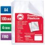 Blister 100 Envelopes A4 Fino 4 Furos, Dac, Blister 100 Envelopes A4 Fino 4 Furos 5070A4-100, Transparente, 5070A4-100