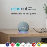 Echo Dot (4ª geração): Smart Speaker com Relógio e Alexa – Cor Azul