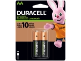 Pilha Recarregável AA Pequena 2500 mAh 2 Unidades – Duracell