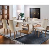 Conjunto Sala de Jantar 6 Cadeiras Kate Siena Moveis