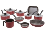 Jogo de Panelas Tramontina Antiaderente – de Alumínio Vermelho 10 Peças Turim 20298/722