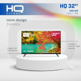 TV LED 32″ HQ HD com Conversor Digital Externo 2 HDMI 2 USB e Design Slim