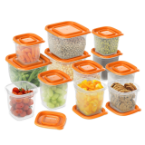 Conjunto de Potes de Plástico Laranja Continental – 12 Unidades