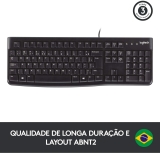 Teclado com fio USB Logitech K120 Resistente à Respingos e Layout ABNT2