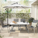 Ombrelone 2,4×2,9m Lateral Alumínio Branco Hexa Polar Naterial