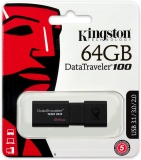 Pendrive Datatraveler 100G3 64Gb, Kingston, Pendrives, Preto