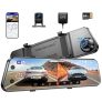 Câmera Retrovisor Azdome PG17 Versão Atualizada Frontal 4K Traseira 1K Full HD Wi-Fi 6 GPS Cartão de Memória 64GB Tela 12″