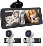 Câmera de carro de bebê para 2 crianças, tela 6,9″, 2 câmeras com visão noturna infravermelha, lente grande angular de 150°, alimentação por USB, 1080P HD, para bebês e pets