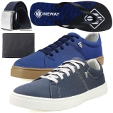 Kit Sapatenis Casual Neway SW Masculino Cinza + Azul + 1 Cinto + 1 Chinelo Neway + 1 Carteira