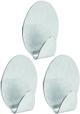 Gancho Oval Metálico Com Adesivo Ordene Br Prata – 3 Unidades