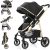 Carrinho de Bebê 2 em 1, Carrinho Bebê Portátil dobrável, Cadeira ajustável, Cesta de dormir removível, Peso máximo suportado 15kg (Preto)